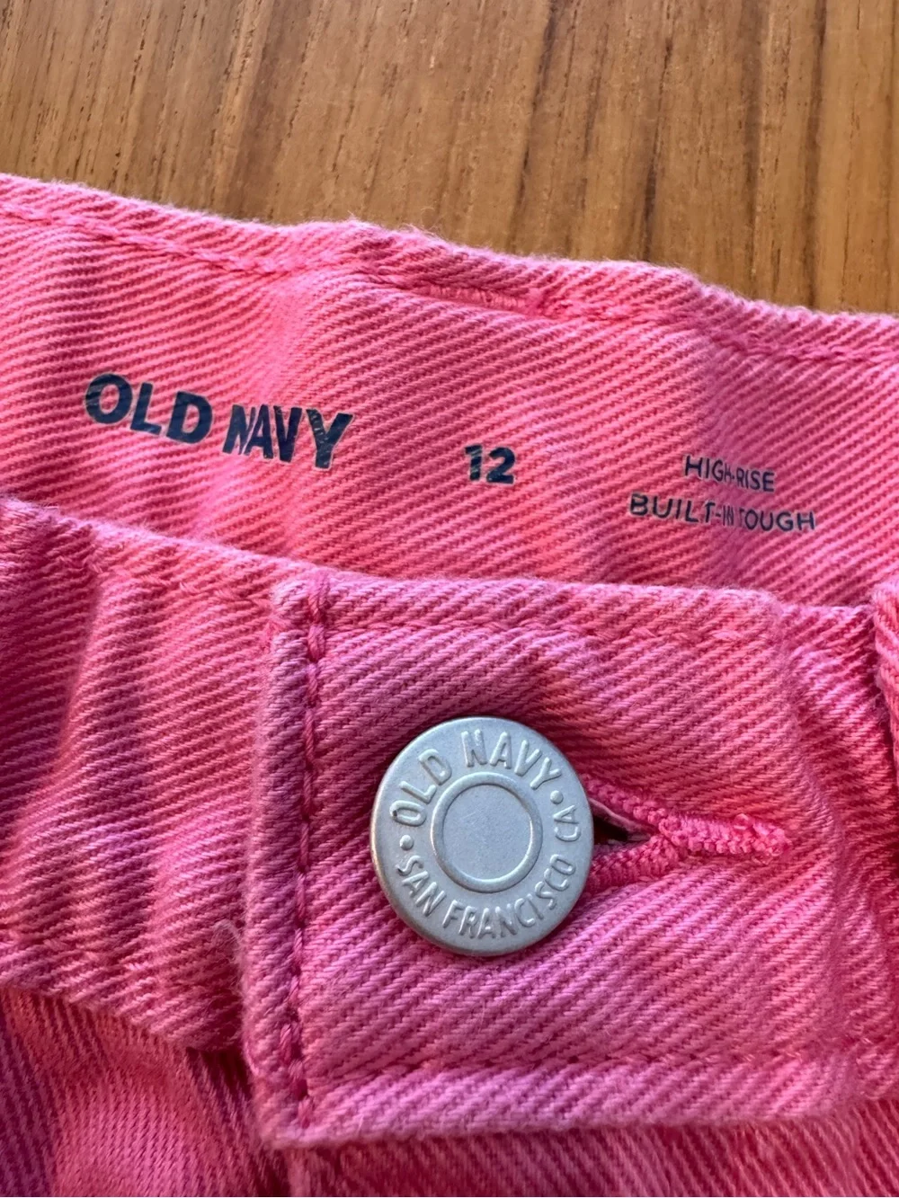 Lot of TWO Pairs Old Navy Denim Shorts Girls’ 12 Orange & Pink
